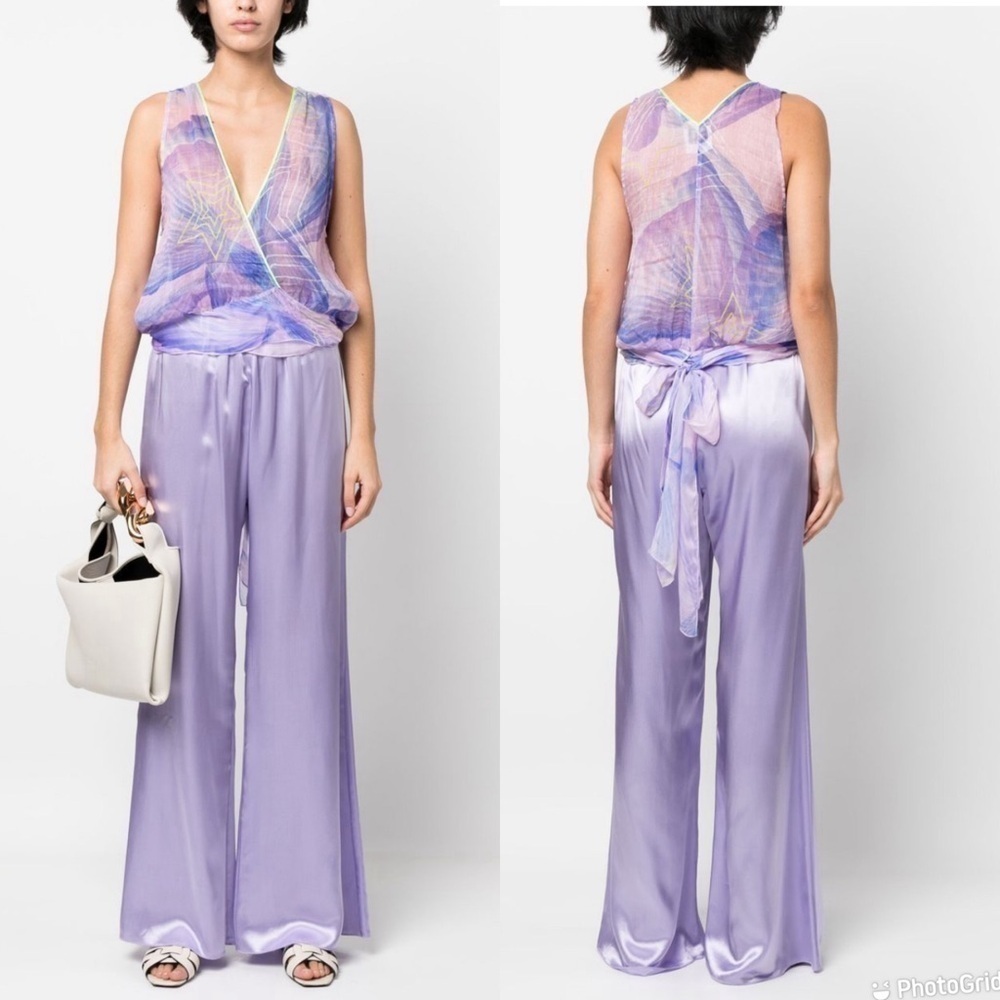 Forte Forte loose-wrap star-print top